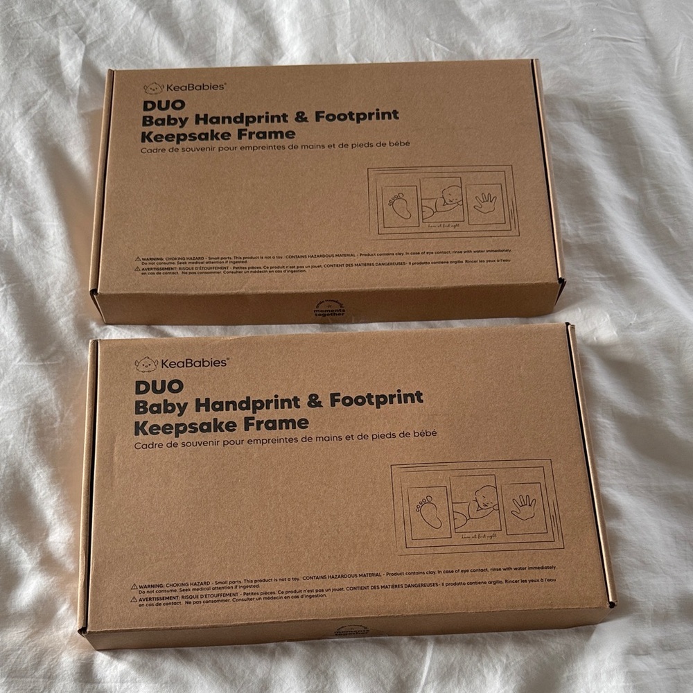 NWT KeaBabies Baby Handprint & Footprint Keepsake Frame TWO KITS